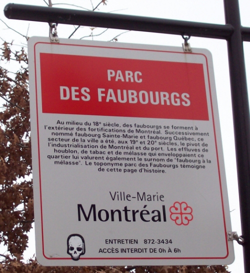Parc des Faubourgs Sign